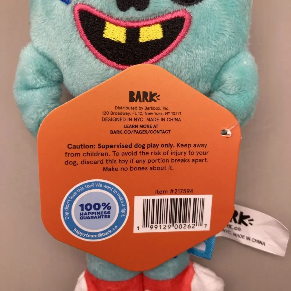 Brand New! Bark Box Barkbox Headbanger Hank Zombie Halloween 2025 Plush Dog Toy